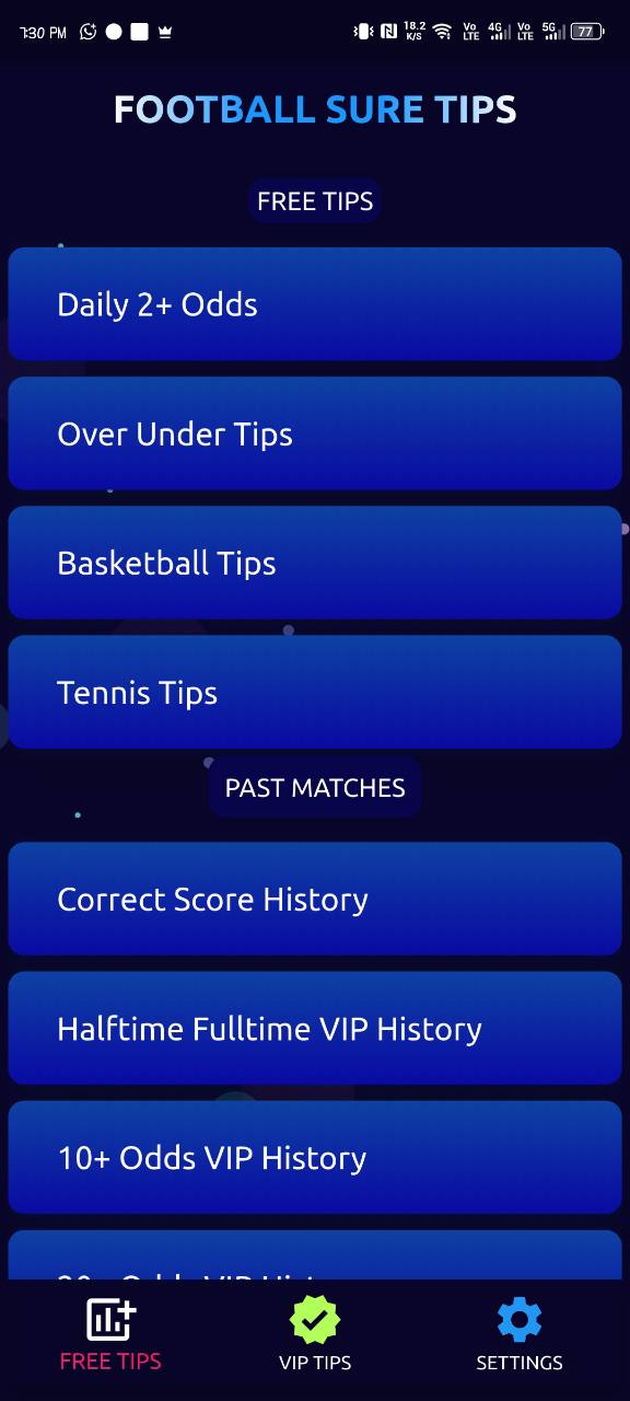 Football Sure Tips home screen